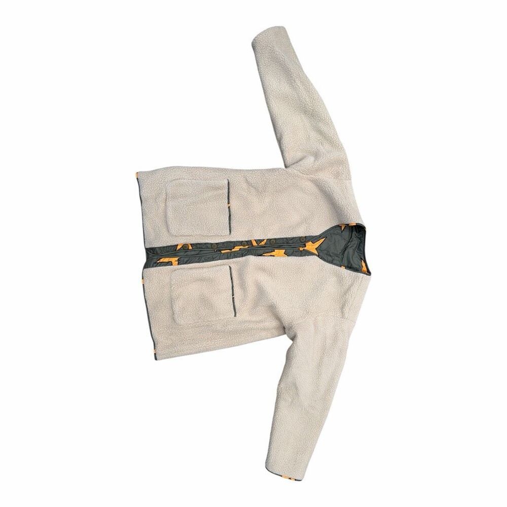 Easel Scribbly Stars Reversible‎ Jacket Quilted Fleece Pockets Green Size Small - Picture 5 of 9